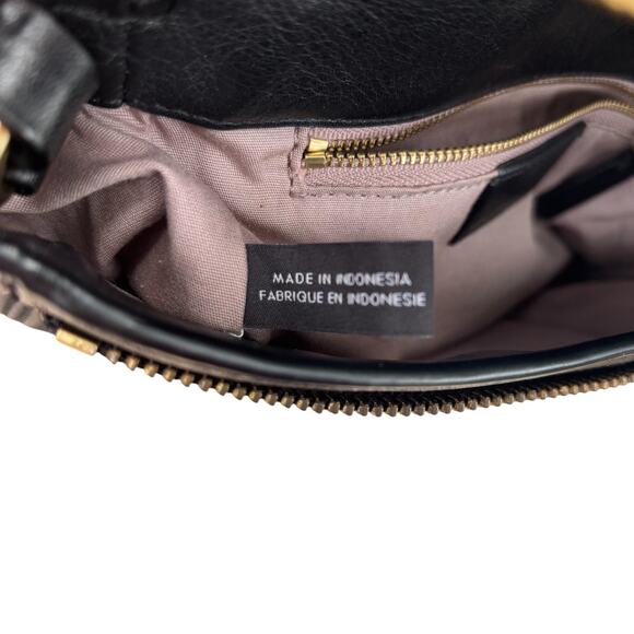 Marc by Marc Jacobs Black Leather Crossbody Bag Purse Gold Zip - Picture 8 of 16